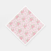 Serviette En Papier Dessert de fête floral fantaisie vintage rose (Coin)