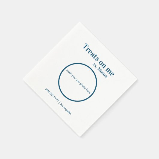 Serviette En Papier Dessert De Mariage Personnalisé Chien/Chat/Animal (Coin)