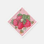 Serviette En Papier Dessert d'été fraise rouge blanc rayé frais (Coin)