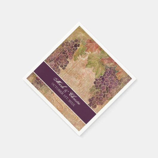 Serviette En Papier Dessert Réception Naples Vignoble Vignoble Mariage (Coin)