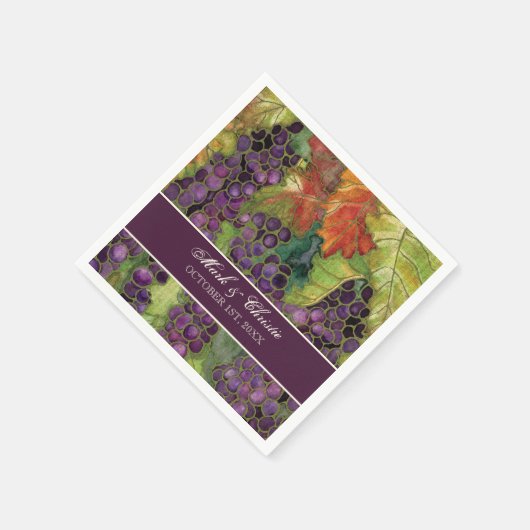 Serviette En Papier Dessert Réception Naples Vignoble Vignoble Mariage (Coin)