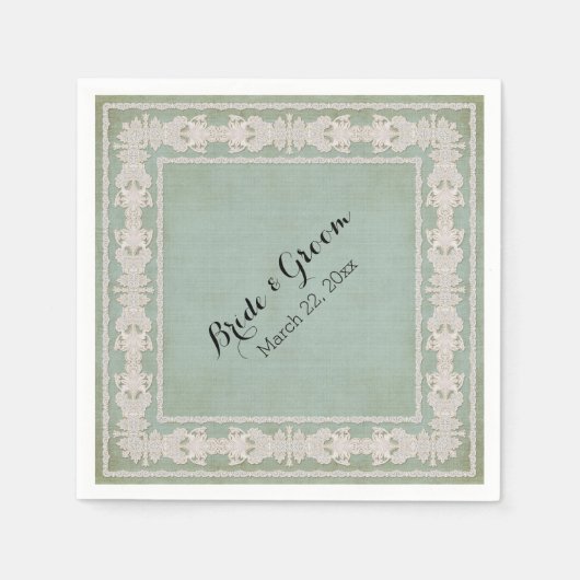 Serviette En Papier Dessert Réception Serviettes Dentelle rustique Vie (Devant)