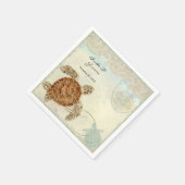 Serviette En Papier Dessert Réception Serviettes Tortue de mer Plage O (Coin)