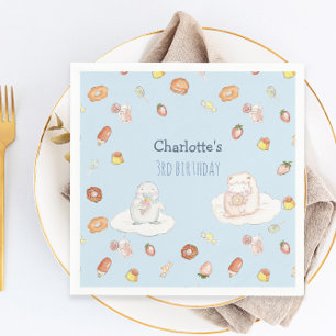 Serviette En Papier desserts mouton bleu mignon anniversaire de enfant