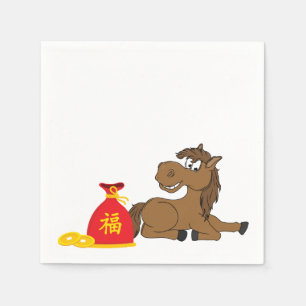 Serviette En Papier Dessin 2026 Nouvel An chinois du cheval