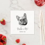 Serviette En Papier Dessin à la main de Chien à Chien Français Personn (En situation)
