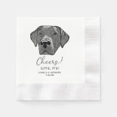 Serviette En Papier Dessin à la main de chien du Labrador Salutation p (Devant)