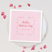 Serviette En Papier Dessin à la main Doodle Rose & Red Graduation Part