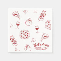 Dessin à la main Thats Amore Pizza Wine Dîner de r