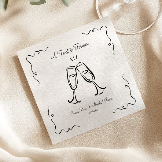 Serviette En Papier Dessin à main levée fantaisiste : un toast pour to
