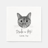 Serviette En Papier Dessin à main Tabby Cat Personnalisé (Devant)