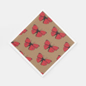 Serviette En Papier Dessin à papillon rouge (Coin)