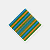 Serviette En Papier Dessin à rayures verticales vert orange bleu (Coin)