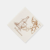 Serviette En Papier Dessin À Thème Vin (Coin)