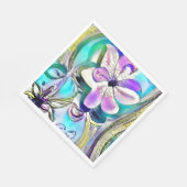 Serviette En Papier Dessin Abstrait de fleurs colorées (Coin)