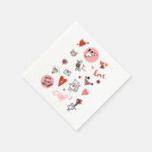 Serviette En Papier Dessin animé d'amour mignon (Coin)