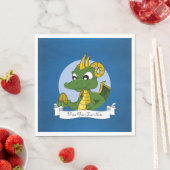 Serviette En Papier Dessin animé de dragon vert (En situation)