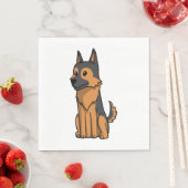 Serviette En Papier Dessin animé de German Shepherd (En situation)