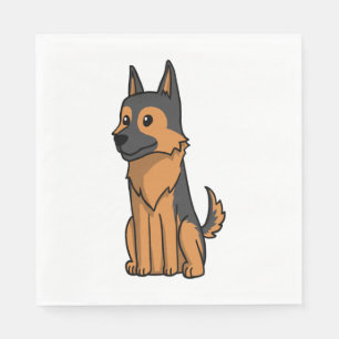 Serviette En Papier Dessin animé de German Shepherd