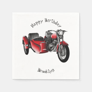 Serviette En Papier dessin animé de la moto Sidecar