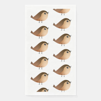 Serviette En Papier Dessin animé d'oiseau moineau