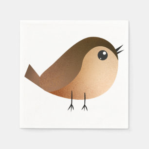 Serviette En Papier Dessin animé d'oiseau moineau