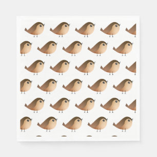 Serviette En Papier Dessin animé d'oiseau moineau