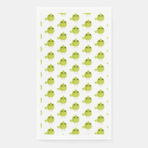 Serviette En Papier Dessin animé d'oiseau vert mignon