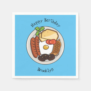 Serviette En Papier dessin animé du petit-déjeuner anglais