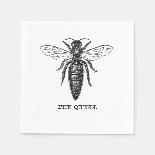 Serviette En Papier Dessin classique de l'illustration de Queen Bee (Devant)