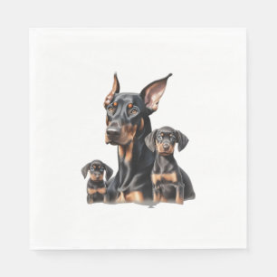 Serviette En Papier Dessin crayon couleur d'un Doberman Pinscher. Esse