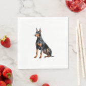 Serviette En Papier Dessin crayon couleur d'un Doberman Pinscher. Esse (En situation)