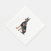Serviette En Papier Dessin crayon couleur d'un Doberman Pinscher. Esse (Coin)