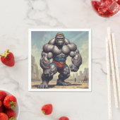 Serviette En Papier Dessin d'art pop de Gorilla Bodybuilder (En situation)