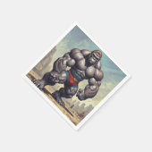 Serviette En Papier Dessin d'art pop de Gorilla Bodybuilder (Coin)