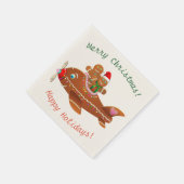 Serviette En Papier Dessin d'avion de Noël en pain d'épices (Coin)