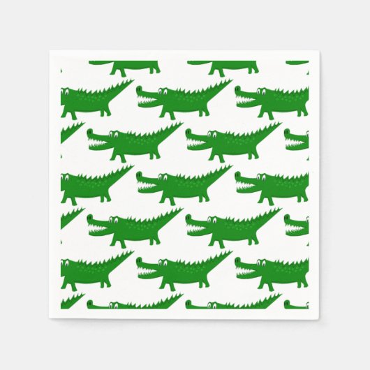Serviette En Papier Dessin de bébé alligator mignon (Devant)