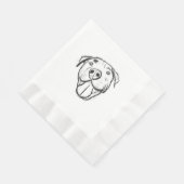 Serviette En Papier dessin de bulle simple amoureux de les chiens noir (Coin)