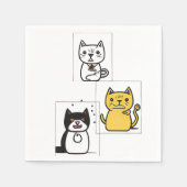 Serviette En Papier Dessin de chat (Devant)