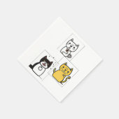 Serviette En Papier Dessin de chat (Coin)