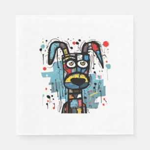 Serviette En Papier Dessin de chien coloré