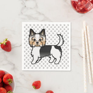 Serviette En Papier Dessin de chien de dessin animé mignon et pattes d