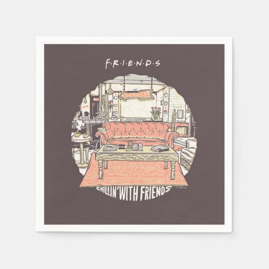 Serviette En Papier Dessin de Chillin avec AMIS™ (Devant)