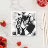 Serviette En Papier Dessin de Cool de cow-boy rustique (En situation)