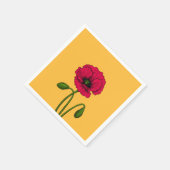 Serviette En Papier Dessin de coquelicot rouge (Coin)