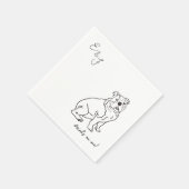 Serviette En Papier Dessin de la ligne Chien Bulldog (Coin)