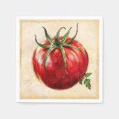Serviette En Papier Dessin de la tomate de la vieille école (Devant)