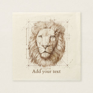 Serviette En Papier Dessin de lion