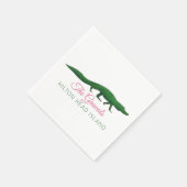 Serviette En Papier Dessin de mariage d'alligator rose (Coin)