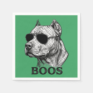 Serviette En Papier Dessin de tatouage à l'encre de Pitbull BOOS avec